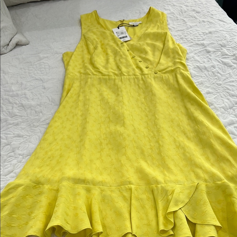 Yellow Ruffled V-Neck Mini Sundress